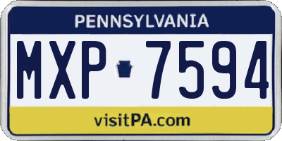 PA license plate MXP7594