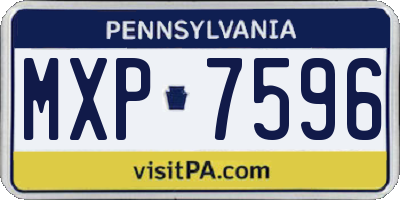 PA license plate MXP7596