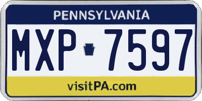 PA license plate MXP7597