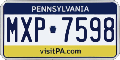 PA license plate MXP7598