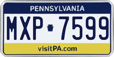 PA license plate MXP7599