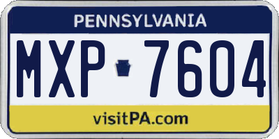 PA license plate MXP7604