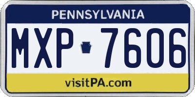 PA license plate MXP7606