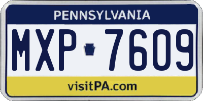 PA license plate MXP7609