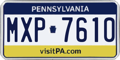 PA license plate MXP7610