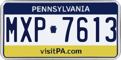 PA license plate MXP7613
