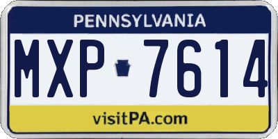 PA license plate MXP7614