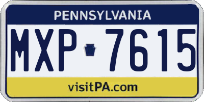 PA license plate MXP7615