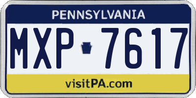 PA license plate MXP7617