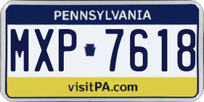 PA license plate MXP7618