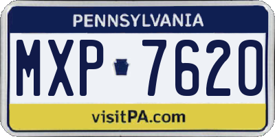 PA license plate MXP7620