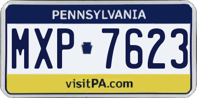 PA license plate MXP7623