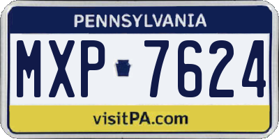 PA license plate MXP7624