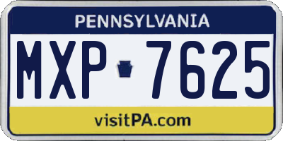 PA license plate MXP7625