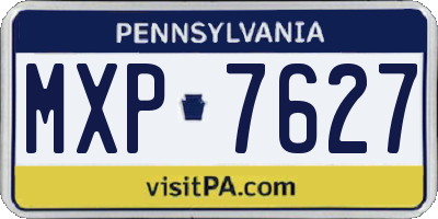 PA license plate MXP7627