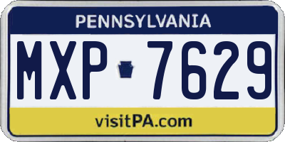 PA license plate MXP7629