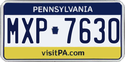 PA license plate MXP7630