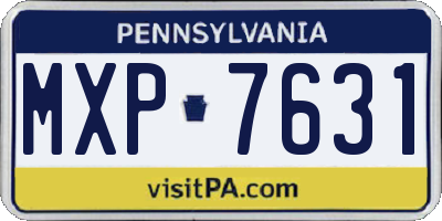 PA license plate MXP7631
