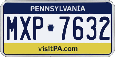PA license plate MXP7632
