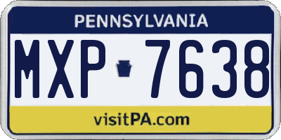 PA license plate MXP7638