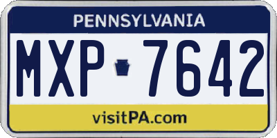 PA license plate MXP7642