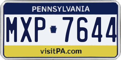 PA license plate MXP7644