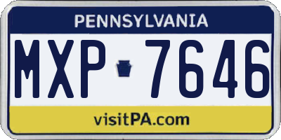 PA license plate MXP7646
