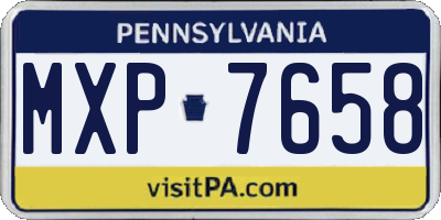 PA license plate MXP7658