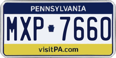 PA license plate MXP7660