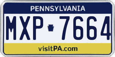 PA license plate MXP7664