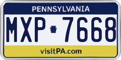 PA license plate MXP7668