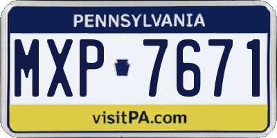 PA license plate MXP7671