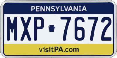 PA license plate MXP7672
