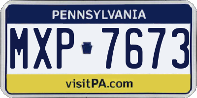 PA license plate MXP7673