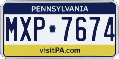 PA license plate MXP7674