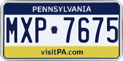 PA license plate MXP7675