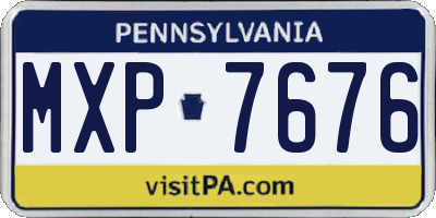 PA license plate MXP7676