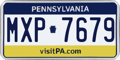 PA license plate MXP7679