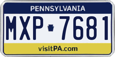 PA license plate MXP7681