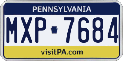 PA license plate MXP7684