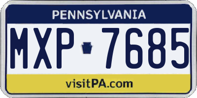 PA license plate MXP7685