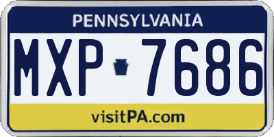 PA license plate MXP7686