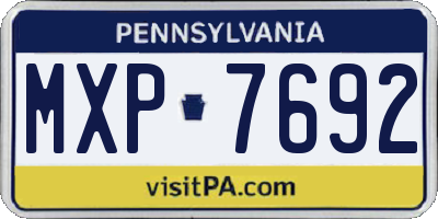 PA license plate MXP7692