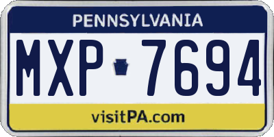 PA license plate MXP7694