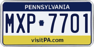 PA license plate MXP7701