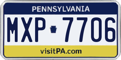 PA license plate MXP7706