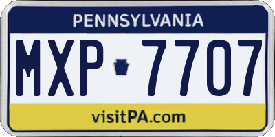 PA license plate MXP7707
