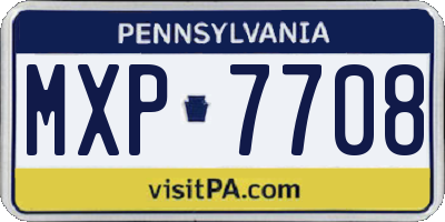 PA license plate MXP7708