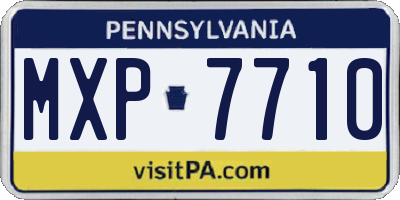 PA license plate MXP7710