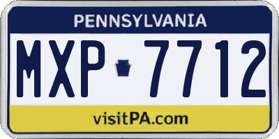 PA license plate MXP7712